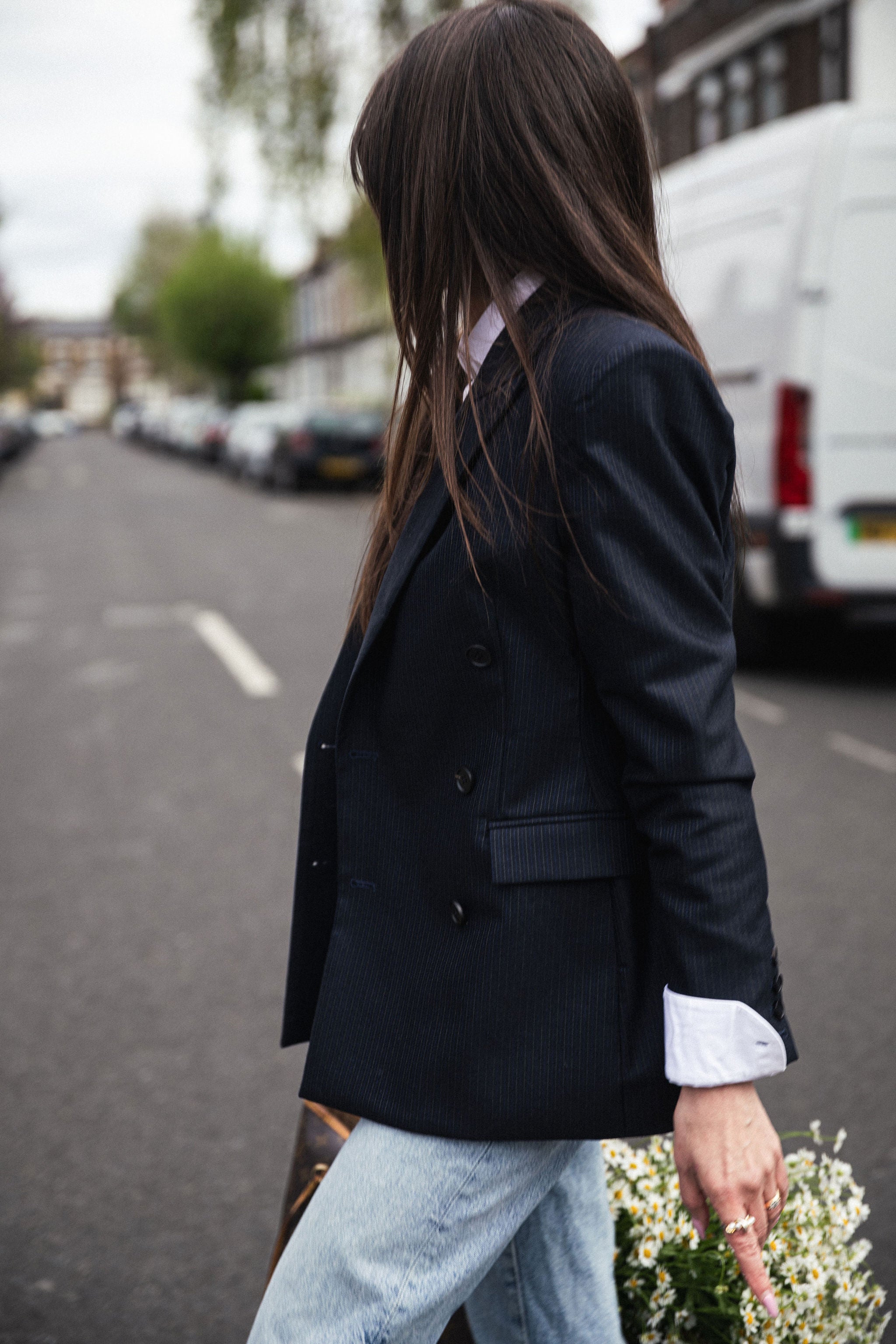 The Power Cut — Navy Pinstripe
