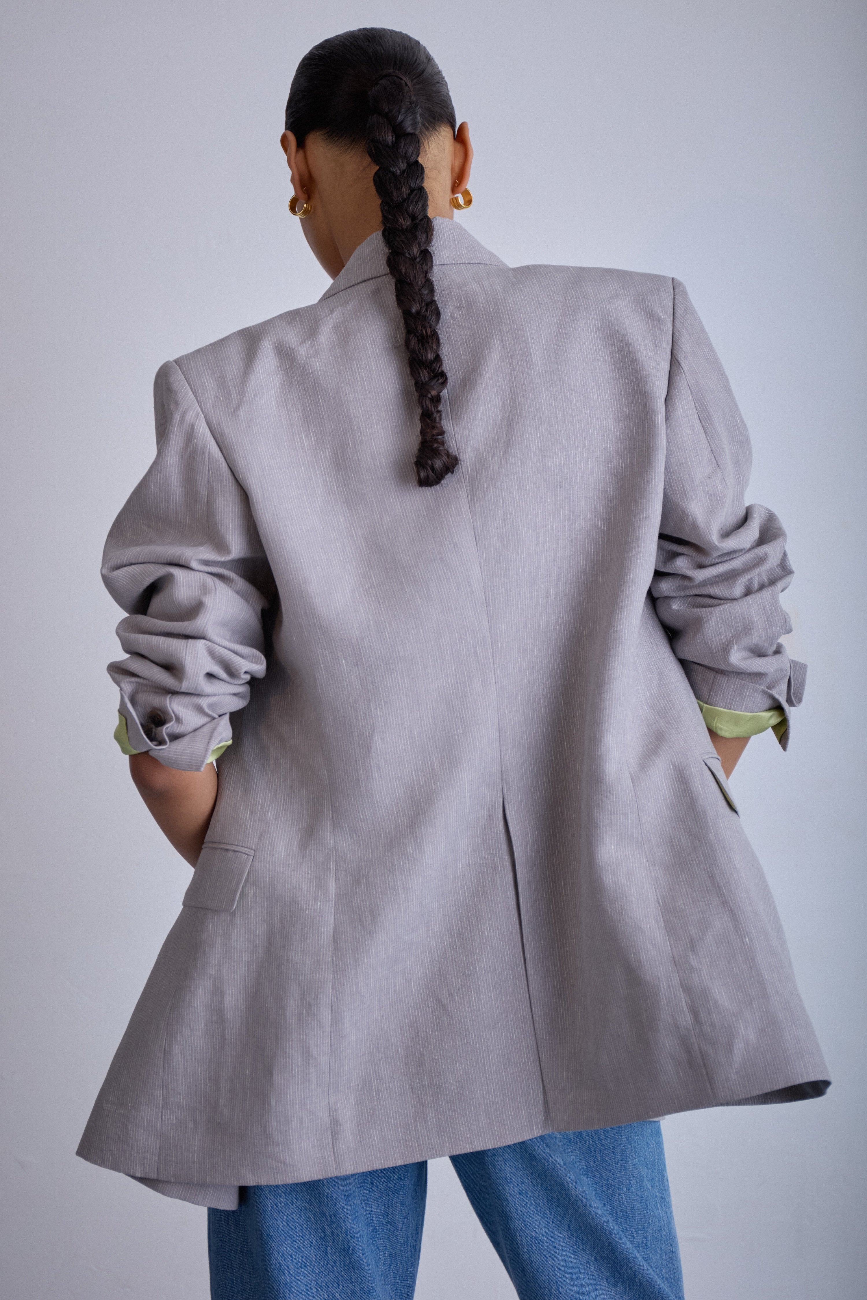 oversized linen summer blazer